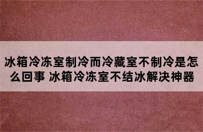 冰箱冷冻室制冷而冷藏室不制冷是怎么回事 冰箱冷冻室不结冰解决神器